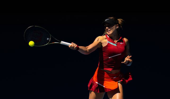 January 23, 2022, MELBOURNE, AUSTRALIA: Paula Badosa of Spain in action during the fourth round at the 2022 Australian Open Grand Slam Tennis Tournament against Madison Keys of the United States MELBOURNE AUSTRALIA - ZUMAa181 20220123_zaa_a181_019 Copyright: xRobxPrangex