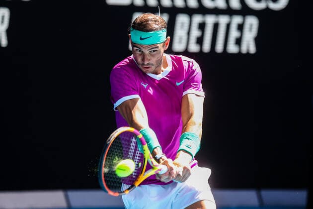 January 23, 2022: MELBOURNE, AUSTRALIA - JANUARY 23: Rafael Nadal of Spain in his match against Adrian Mannarino of France in the 2022 Australian Open at Melbourne Park on January 23, 2022 in Melbourne, Australia. - ZUMAp121 20220123_zsp_p121_128 Copyright: xChrisxPutnamx