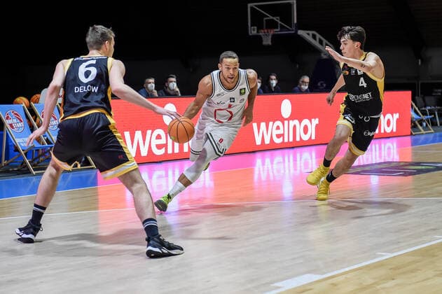 Barmer 2. Basketball Bundesliga ProB, Rheinstars Koeln vs. LOK Bernau, 23.01.2022 Andrej Mangold (RheinStars Koeln 0), Barmer 2. Basketball Bundesliga ProB, Rheinstars Koeln vs. LOK Bernau am 23.01.2022 im Basketball Campus Koeln in Koeln (Nordrhein-Westfalen) Copyright: xBEAUTIFULxSPORTS Mueller-Laschetx