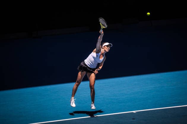 January 24, 2022: MELBOURNE, AUSTRALIA - JANUARY 24: Day 8 action of the 2022 Australian Open at Melbourne Park on January 24, 2022 in Melbourne, Australia. - ZUMAp121 20220124_zsp_p121_005 Copyright: xChrisxPutnamx