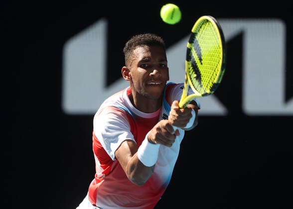 Felix Auger-Aliassime (CAN) Tennis - Australian Open 2022 - Grand Slam - Melbourne Park - Melbourne - Victoria - Australia - 24 January 2022. Copyright: xJuergenxHasenkopfx