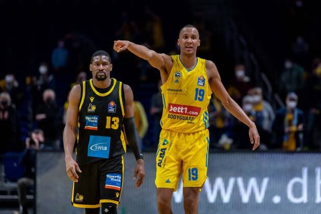 Basketball Berlin 23.01.2022 Saison 2021 2022 1. Bundesliga easyCredit BBL Alba Berlin - MHP Riesen Ludwigsburg Louis Olinde (Alba Berlin, No.19)