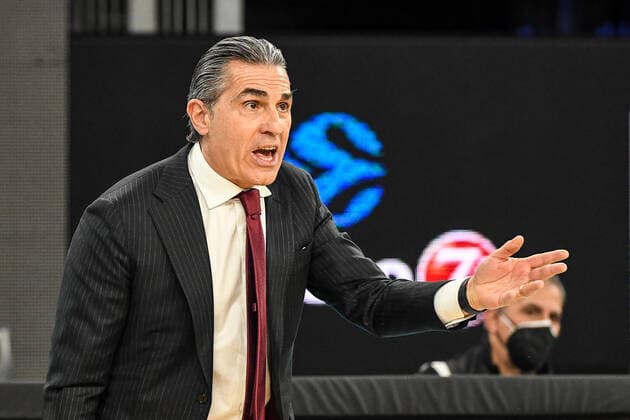 GER, EuroCup, ratiopharm ulm vs Virtus Segafredo Bologna 25.01.2022, ratiopharm arena, Neu-Ulm, GER, EuroCup, ratiopharm ulm vs Virtus Segafredo Bologna, im Bild Sergio Scariolo (Bologna)