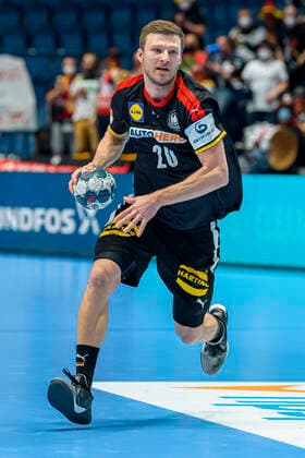 Bratislava, 25. Januar 2022: Handball EHF EM, Hauptrunde, Gruppe 2, Deutschland - Russland Philipp Weber (Deutschland SC Magdeburg) Bratislava Ondreja Nepelu Arena Slovakia
