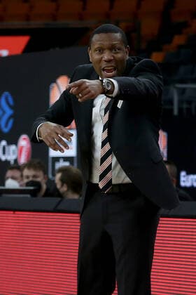 25.01.22, Neu Ulm, Deutschland, ratiopharm Arena, ratiopharm ulm vs. Virtus Segafredo Bologna - Basketball 7 Days EuroCup, Tyron McCoy (ratiopharm ulm) gestikuliert, gestik (Foto H. Langer) Neu Ulm ratiopharm Arena Bayern Deutschland