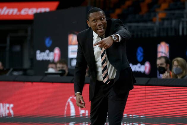 25.01.22, Neu Ulm, Deutschland, ratiopharm Arena, ratiopharm ulm vs. Virtus Segafredo Bologna - Basketball 7 Days EuroCup, Tyron McCoy (ratiopharm ulm) gestikuliert, gestik (Foto H. Langer) Neu Ulm ratiopharm Arena Bayern Deutschland
