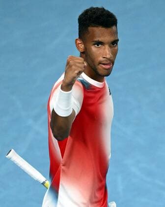 Mandatory Credit: Photo by James Gourley Shutterstock (12773754fg) Felix Auger-Aliassime during his quarter final match Australian Open, Day Ten, Tennis, Melbourne Park, Melbourne, Australia - 26 Jan 2022 Australian Open, Day Ten, Tennis, Melbourne Park, Melbourne, Australia - 26 Jan 2022 Copyright: xJamesxGourley Shutterstockx 12773754fg