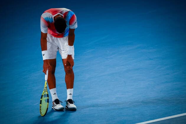 Canadian Felix Auger-Aliassime ATP, Tennis Herren 9) pictured in action during the Australian Open Grand Slam tennis tournament, Wednesday 26 January 2022 in Melbourne Park, Melbourne, Australia. The 2022 edition of the Australian Grand Slam takes place from January 17th to January 30th. PATRICKxHAMILTON  x5799076x