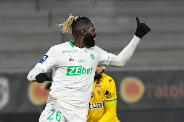 Attitude de Bakary SAKO ( 26 - Saint Etienne ) - FOOTBALL : Angers vs Saint Etienne - Ligue 1 - Angers - 26 01 2022 FedericoPestellini Panoramic 