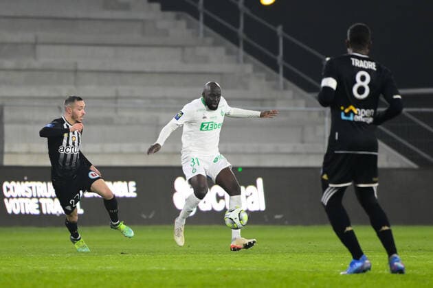 Sada THIOUB ( 31 - Saint Etienne ) - FOOTBALL : Angers vs Saint Etienne - Ligue 1 - Angers - 26 01 2022 FedericoPestellini Panoramic 