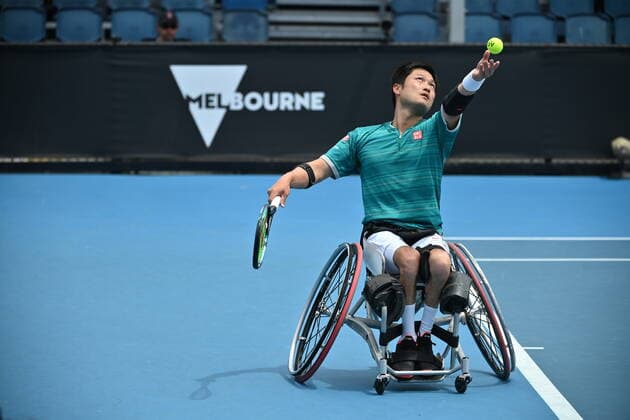 TENNIS AUSTRALIAN OPEN, Shingo Kunieda of Japan during his Men s Wheelchair Singles final match against Alfie Hewett of Great Britain on day 11 of the Australian Open at Melbourne Park in Melbourne, Thursday, January 27, 2022. ( NO ARCHIVING, EDITORIAL USE ONLY, NO USE IN BOOKS WITHOUT CONSENT MELBOURNE VICTORIA AUSTRALIA  Copyright: xJOELxCARRETTx 20220127001617479843