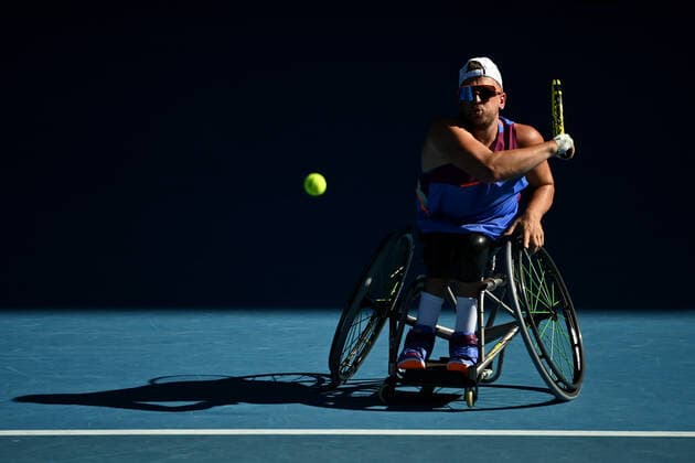 TENNIS AUSTRALIAN OPEN, Dylan Alcott of Australia during his Men?s quad wheelchair singles final against Sam Schroder of The Netherlands on Day 11 of the Australian Open, at Melbourne Park, in Melbourne, Thursday, January 27, 2022. ( NO ARCHIVING, EDITORIAL USE ONLY, NO USE IN BOOKS WITHOUT CONSENT MELBOURNE VIC AUSTRALIA  Copyright: xJOELxCARRETTx 20220127001617522064
