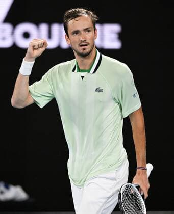 Mandatory Credit: Photo by James Gourley Shutterstock (12775245ej) Daniil Medvedev in semi final action Australian Open, Day Twelve, Tennis, Melbourne Park, Melbourne, Australia - 28 Jan 2022 Australian Open, Day Twelve, Tennis, Melbourne Park, Melbourne, Australia - 28 Jan 2022 Copyright: xJamesxGourley Shutterstockx 12775245ej