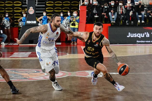Mike James (AS Monaco) - Jeffrey Taylor (Real Madrid) BASKETBALL : AS Monaco vs Real Madrid - Euroleague - Monaco - 28 01 2022 NorbertScanella Panoramic 