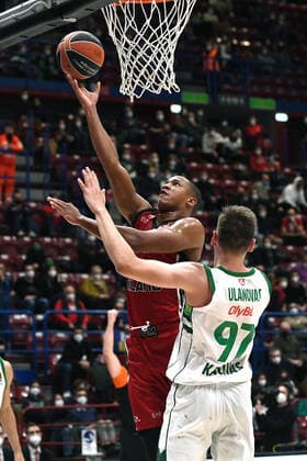 Db Milano 28 01 2022 - basket Eurolega AX Armani Exchange Olimpia Milano-Zalgiris Kaunas foto Daniele Buffa Image nella foto: Devon Hall-Edgaras Ulanovas 