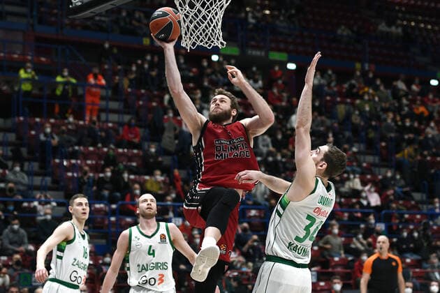 Db Milano 28 01 2022 - basket Eurolega AX Armani Exchange Olimpia Milano-Zalgiris Kaunas foto Daniele Buffa Image nella foto: Nicolo Melli-Tyler Cavanaugh 