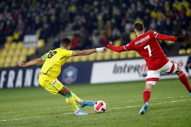 Fußball, Coupe de France, FC Nantes - Stade Brest But de Ludovic Blas (Nantes) FOOTBALL : 8e finale de la Coupe de France - FC Nantes vs Stade Brestois - 28 01 2022 AurelienMorissard Panoramic 