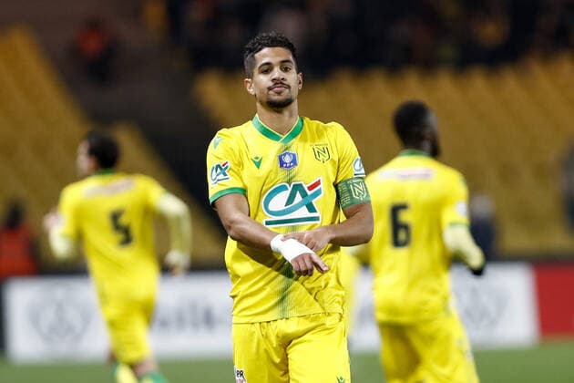 Joie des joueurs de Nantes apres le but de Ludovic Blas (Nantes) FOOTBALL : 8e finale de la Coupe de France - FC Nantes vs Stade Brestois - 28 01 2022 AurelienMorissard Panoramic 