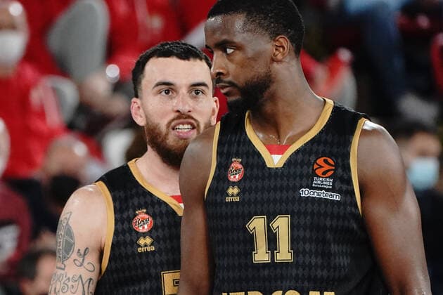 Alpha Diallo (AS Monaco) - Mike James (AS Monaco) BASKETBALL : AS Monaco vs Real Madrid - Euroleague - Monaco - 28 01 2022 NorbertScanella Panoramic 