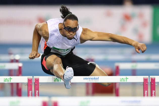 Bilder des Jahres 2022, Sport 01 Januar Sport Themen der Woche KW04 Indoor Meeting Karlsruhe, 28.01.2022 Pascal Martinot-Lagarde (FRA); Indoor Meeting Karlsruhe am 28.01.2022 in der Messehalle 3 in Karlsruhe (Deutschland). *** Indoor Meeting Karlsruhe, 28 01 2022 Pascal Martinot Lagarde FRA Indoor Meeting Karlsruhe on 28 01 2022 in the exhibition hall 3 in Karlsruhe Germany Copyright: xBEAUTIFULxSPORTS AxelxKohringx