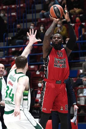 Db Milano 28 01 2022 - basket Eurolega AX Armani Exchange Olimpia Milano-Zalgiris Kaunas foto Daniele Buffa Image nella foto: Ben Bentil-Tyler Cavanaugh 