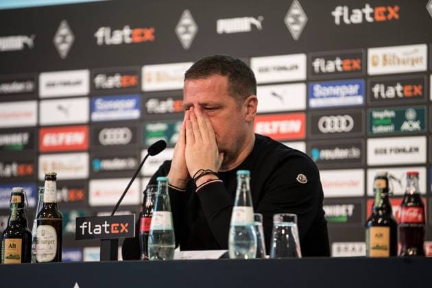 Bilder des Jahres 2022, Sport 01 Januar Sport Themen der Woche KW04 Sport Bilder des Tages Fußball 1. Bundesliga Pressekonferenz Borussia Mönchengladbach am 28.01.2022 im Borussia-Park in Mönchengladbach Max Eberl ( Sportdirektor Mönchengladbach ) xRJPGx