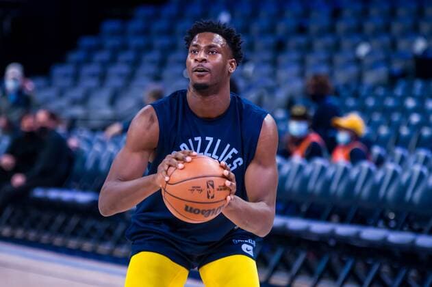 Power Forward Jaren Jackson Jr. during warm-ups prior a NBA, Basketball Herren, USA game at FedEx Forum in Memphis, Tennessee, USA, 28, January 2022. Memphis Grizzlies vs. Utah Jazz !ACHTUNG: NUR REDAKTIONELLE NUTZUNG!  Copyright: xMATTHEWxA.xSMITHx AME2166 20220129-a760280d7dc286039b07bf7cd7f9bda7fde87b75