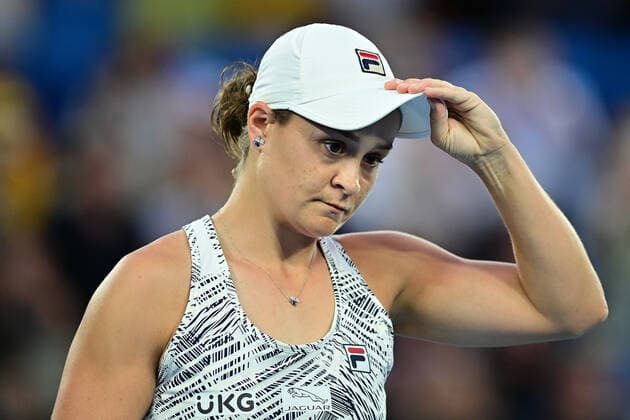 TENNIS AUSTRALIAN OPEN, Ashleigh Barty of Australia reacts during the Women?s singles final against Danielle Collins of the USA on Day 13 of the Australian Open, at Melbourne Park, in Melbourne, Saturday, January 29, 2022. ( NO ARCHIVING, EDITORIAL USE ONLY, NO USE IN BOOKS WITHOUT CONSENT MELBOURNE VIC AUSTRALIA  Copyright: xJOELxCARRETTx 20220129001618073918