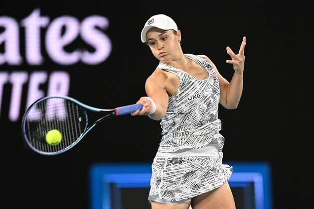 Mandatory Credit: Photo by James Gourley Shutterstock (12778010cd) Ashleigh Barty during the Women s Singles Final Australian Open, Day Thirteen, Tennis, Melbourne Park, Melbourne, Australia - 29 Jan 2022 Australian Open, Day Thirteen, Tennis, Melbourne Park, Melbourne, Australia - 29 Jan 2022 Copyright: xJamesxGourley Shutterstockx 12778010cd