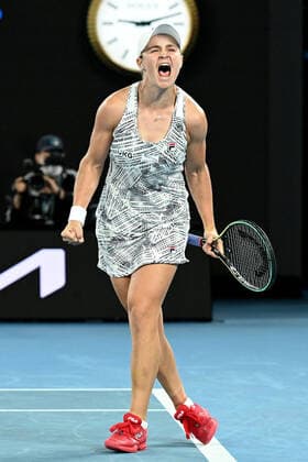 TENNIS AUSTRALIAN OPEN, Ashleigh Barty of Australia celebrates after winning the Women?s singles final against Danielle Collins of the USA on Day 13 of the Australian Open, at Melbourne Park, in Melbourne, Saturday, January 29, 2022. ( NO ARCHIVING, EDITORIAL USE ONLY, NO USE IN BOOKS WITHOUT CONSENT MELBOURNE VIC AUSTRALIA  Copyright: xDAVExHUNTx 20220129001618086974