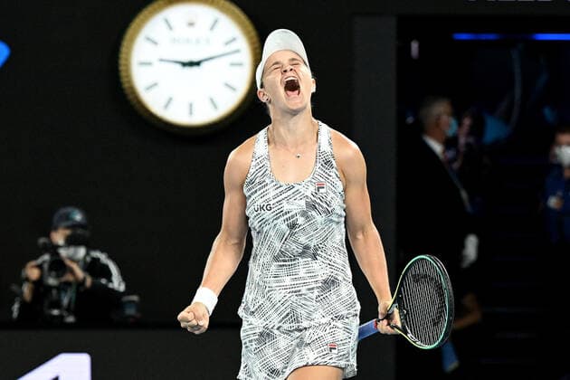 TENNIS AUSTRALIAN OPEN, Ashleigh Barty of Australia celebrates after winning the Women?s singles final against Danielle Collins of the USA on Day 13 of the Australian Open, at Melbourne Park, in Melbourne, Saturday, January 29, 2022. ( NO ARCHIVING, EDITORIAL USE ONLY, NO USE IN BOOKS WITHOUT CONSENT MELBOURNE VIC AUSTRALIA  Copyright: xDAVExHUNTx 20220129001618094199