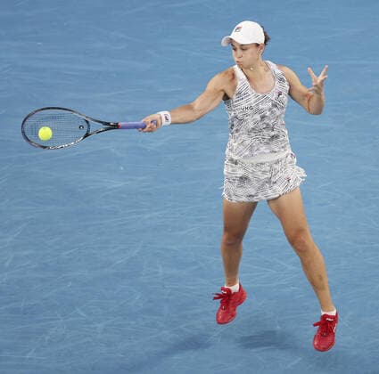Tennis: Australian Open Australia s Ashleigh Barty plays against Danielle Collins of the United States in the women s singles final at the Australian Open tennis championships in Melbourne on Jan. 29, 2022.  A14AA0001215450P