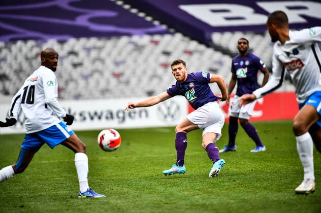 James Healey (tfc) FOOTBALL : Toulouse vs Versailles - 8eme de Finale de Coupe de France - Toulouse - Le 29 01 2022 ThierryBreton Panoramic 