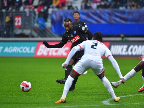 Lusamba arnaud vs Latouchent Rosario FOOTBALL : 8e Finale Coupe de France Nancy vs Amiens 29 01 2022 Mao Panoramic 