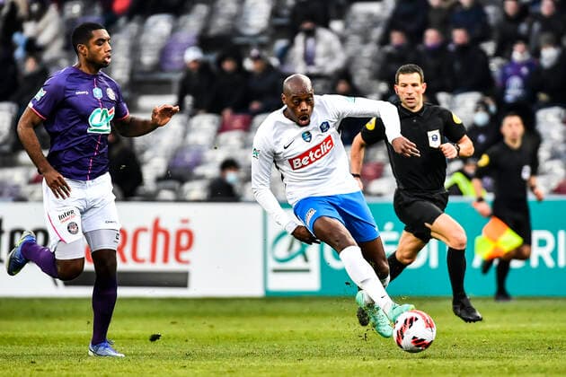 Kapitbafan Djoco (fcv) FOOTBALL : Toulouse vs Versailles - 8eme de Finale de Coupe de France - Toulouse - Le 29 01 2022 ThierryBreton Panoramic 