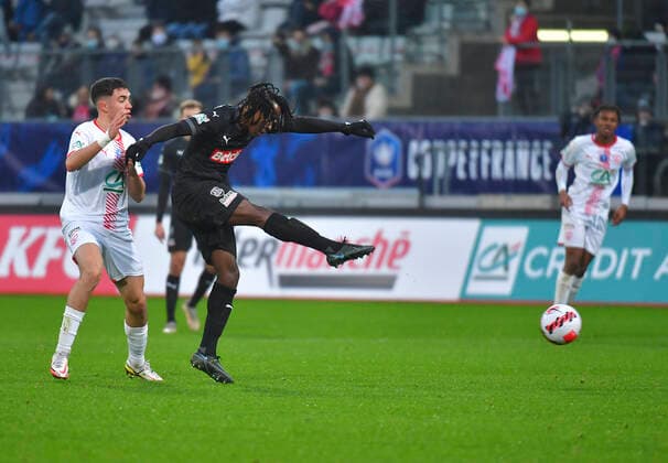 Fußball, Coupe de France, AS Nancy-Lorraine - Amiens SC Lusamba Arnaud FOOTBALL : 8e Finale Coupe de France Nancy vs Amiens 29 01 2022 Mao Panoramic 