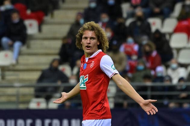 Attitude de Wout FAES ( 2 - Reims ) - FOOTBALL : Reims vs Bastia - Coupe de France - 29 01 2022 FedericoPestellini Panoramic 