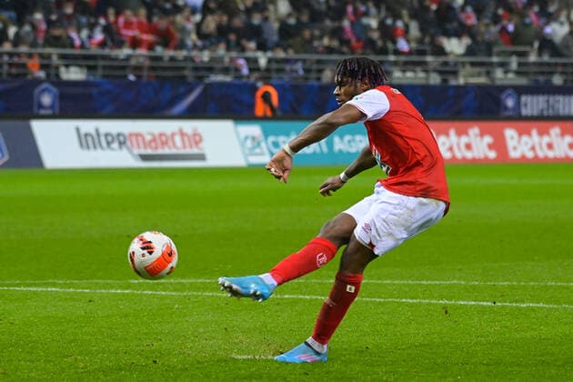 Andreaw Gravillon ( 6 - Reims ) - FOOTBALL : Reims vs Bastia - Coupe de France - 29 01 2022 FedericoPestellini Panoramic 