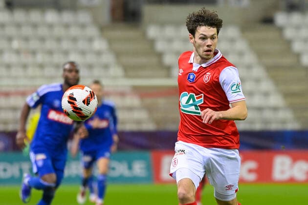 Van bergen Mithell ( 11 - Reims ) - FOOTBALL : Reims vs Bastia - Coupe de France - 29 01 2022 FedericoPestellini Panoramic 