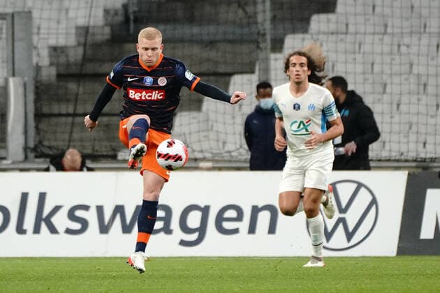 Florent Mollet (Montpellier FC) FOOTBALL : Olympique de Marseille vs Montpellier - de 8 eme de finale Coupe de France - Marseille - 29 02 2022 NorbertScanella Panoramic 