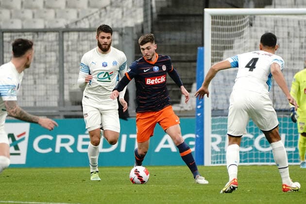 Leo Leroy (Montpellier FC) FOOTBALL : Olympique de Marseille vs Montpellier - de 8 eme de finale Coupe de France - Marseille - 29 02 2022 NorbertScanella Panoramic 