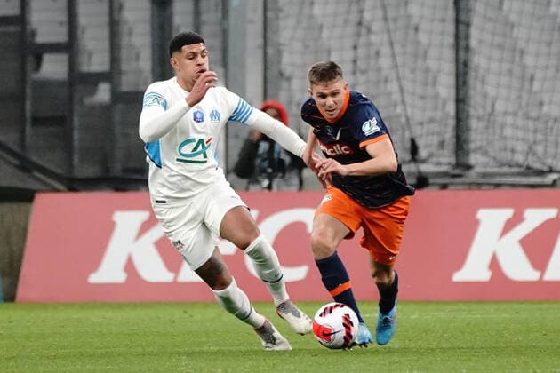Arnaud Souquet (Montpellier FC) FOOTBALL : Olympique de Marseille vs Montpellier - de 8 eme de finale Coupe de France - Marseille - 29 02 2022 NorbertScanella Panoramic 