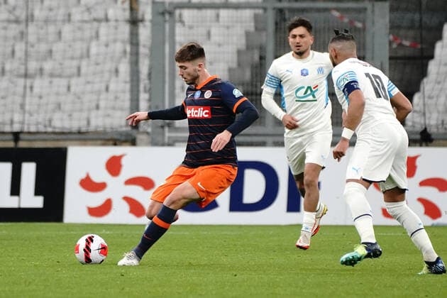 Leo Leroy (Montpellier FC) FOOTBALL : Olympique de Marseille vs Montpellier - de 8 eme de finale Coupe de France - Marseille - 29 02 2022 NorbertScanella Panoramic 