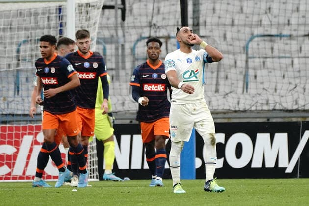 Dimitri Payet (Olympique de Marseille) FOOTBALL : Olympique de Marseille vs Montpellier - de 8 eme de finale Coupe de France - Marseille - 29 02 2022 NorbertScanella Panoramic 