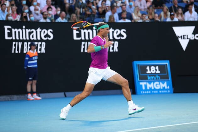 Mandatory Credit: Photo by Ella Ling Shutterstock (12778014d) Rafael Nadal during the Men s Singles final Australian Open, Day Fourteen, Tennis, Melbourne Park, Melbourne, Australia - 30 Jan 2022 Australian Open, Day Fourteen, Tennis, Melbourne Park, Melbourne, Australia - 30 Jan 2022  Copyright: xEllaxLing Shutterstockx 12778014d
