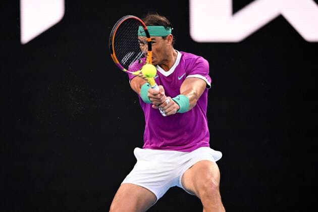 Mandatory Credit: Photo by James Gourley Shutterstock (12778011av) Rafael Nadal during the Men s Singles final Australian Open, Day Fourteen, Tennis, Melbourne Park, Melbourne, Australia - 30 Jan 2022 Australian Open, Day Fourteen, Tennis, Melbourne Park, Melbourne, Australia - 30 Jan 2022  Copyright: xJamesxGourley Shutterstockx 12778011av