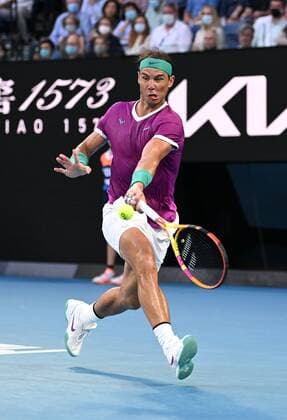 Mandatory Credit: Photo by James Gourley Shutterstock (12778011bm) Rafael Nadal during the Men s Singles final Australian Open, Day Fourteen, Tennis, Melbourne Park, Melbourne, Australia - 30 Jan 2022 Australian Open, Day Fourteen, Tennis, Melbourne Park, Melbourne, Australia - 30 Jan 2022  Copyright: xJamesxGourley Shutterstockx 12778011bm