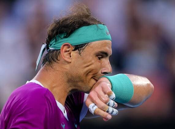 Mandatory Credit: Photo by Ella Ling Shutterstock (12778014t) Rafael Nadal during the Men s Singles final Australian Open, Day Fourteen, Tennis, Melbourne Park, Melbourne, Australia - 30 Jan 2022 Australian Open, Day Fourteen, Tennis, Melbourne Park, Melbourne, Australia - 30 Jan 2022  Copyright: xEllaxLing Shutterstockx 12778014t