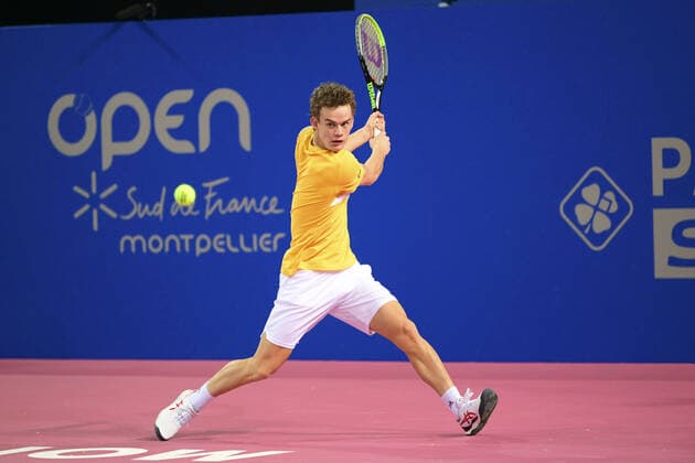 Luca Van Assche (Fra) TENNIS : Open Sud de France 2022 - Qualifs - Montpellier - 30 01 2022 JBAutissier Panoramic 