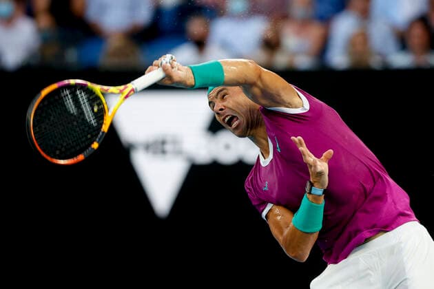 Rafael Nadal (ESP), Finale, Endspiel Tennis - Australian Open 2022 - Grand Slam - Melbourne Park - Melbourne - Victoria - Australia - 30 January 2022. Copyright: xJuergenxHasenkopfx